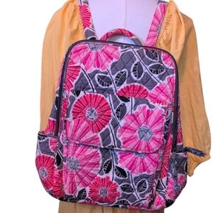 Vera Bradley Floral Pink and Gray Backpack